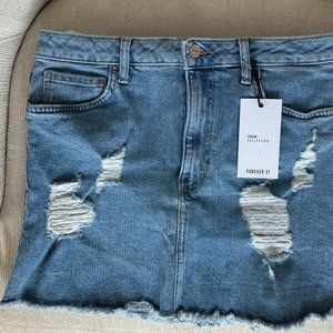 Denim Mini Skirt, Distressed | F21 (Size: 29)